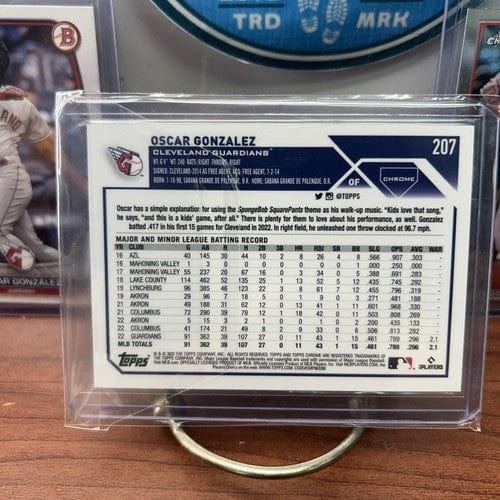 Oscar Gonzalez RC 2023 Topps Chrome Blue Logofrator /150 Lot(3) Cle.