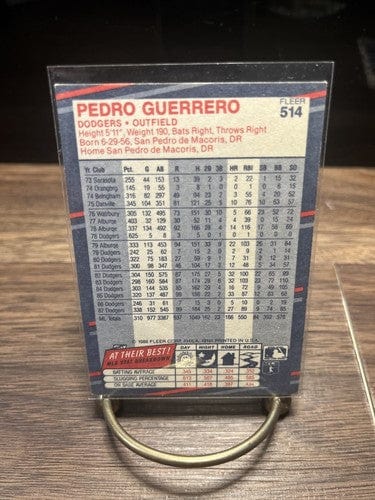 1988 Fleer George Bell/Pedro Guerrero #623 Jays Dodgers +Guerro #514 2