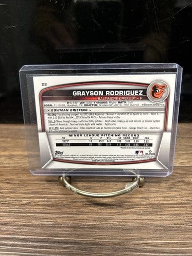 2023 Bowman Chrome Baseball # 22 Grayson Rodriguez RC