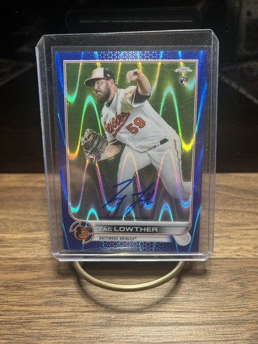 2022 Topps Chrome Rookie RC Auto Blue RayWave Zac Lowther 027/150 #RA-