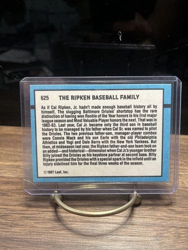 1988 Donruss RIPKEN BASEBALL FAMILY Baseball Card CAL JR BILLY Baltimo