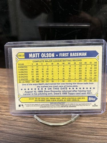Matt Olson 2022 Topps Chrome #87BC-15 Retro 1987 Topps