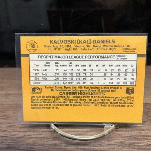 1989 Donruss Kal Daniels #198 Baseball Card