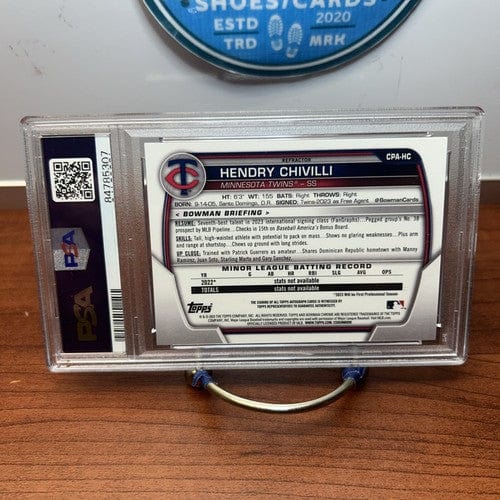 Hendry Chivilli PSA 9 2023 1st Bowman Chrome Refractor /499 Auto Minne