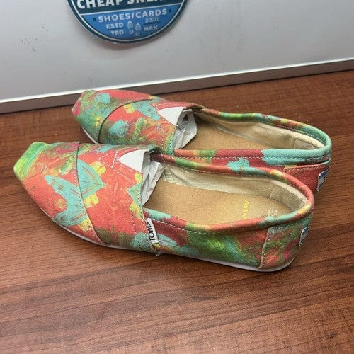 Toms Tyler Ramsey Flats Slip On Shoes Wmn (6.5)Limted Grn Orng Canvas