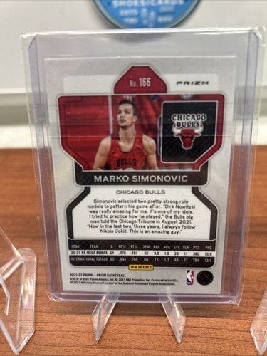Marko Simonovic RC 2021-22 Prizm NBA Green SP Rookie Card #166 Bulls R