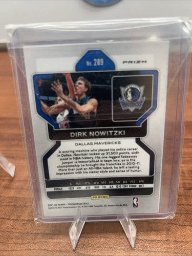 2021-22 Dirk Nowitzki #289 Panini Prizm Red White & Blue Dallas Maveri