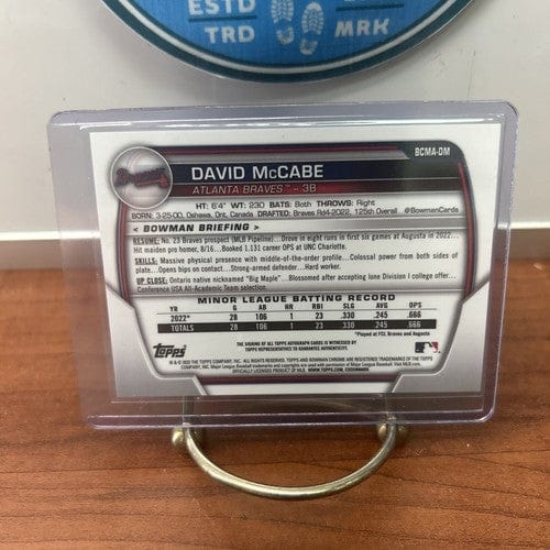 2023 Bowman Chrome David McCabe Mojo Refractor Auto #BCMA-DM Atlanta B