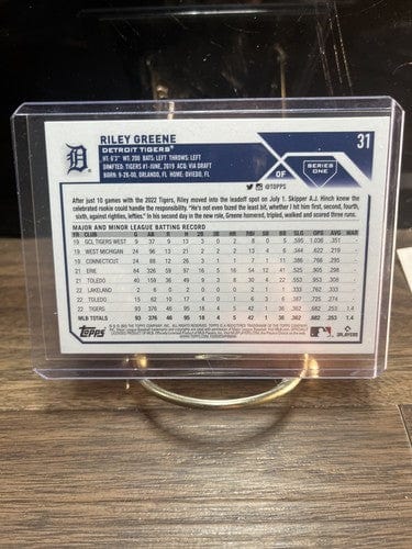 Riley Greene Flagship Rookie Card RC 2023 Topps Series 1 #31 Detroit T