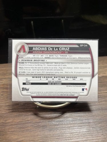2023 Bowman Baseball Abdias De La Cruz #BP-34 1st Paper Prospect Diamo