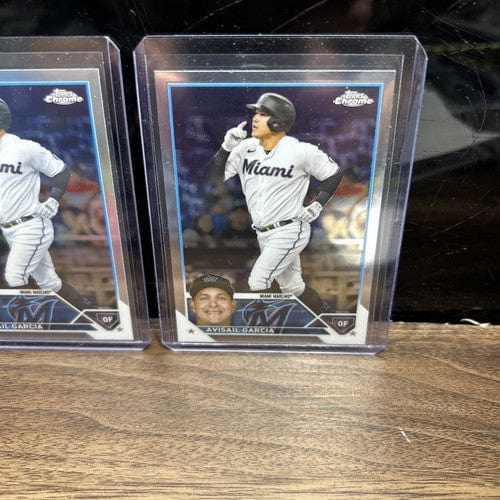 Avisail Garcia Lot(2) 2023 Topps Chrome Refractor + Base #35 Miami Mar