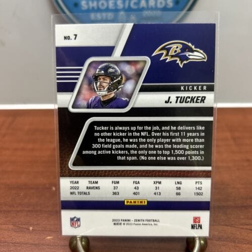 Justin Tucker 2023 Panini Zenith Football Card #7 Baltimore Ravens