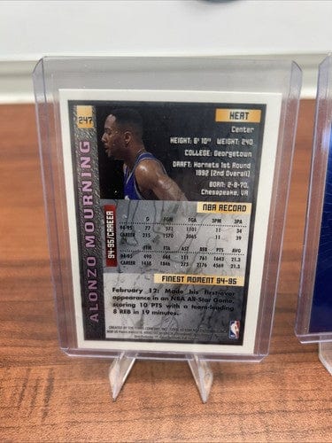 Alonzo Mourning 1995-96 Topps Finest With Cover #247 Miami Heat+ Bonus