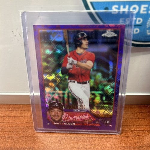 Matt Olson 2023 Topps Chrome Purple Logofractor Lot(2) /250 + Base Log