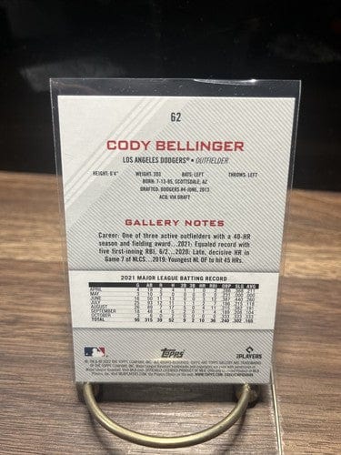 2022 Topps Gallery Baseball Cody Bellinger Base #62 Los Angeles Dodger