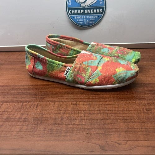 Toms Tyler Ramsey Flats Slip On Shoes Wmn (6.5)Limted Grn Orng Canvas