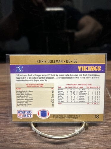 Chris Doleman 1990 Pro Set Minnesota Vikings 1989 NFL Sack Leader #18