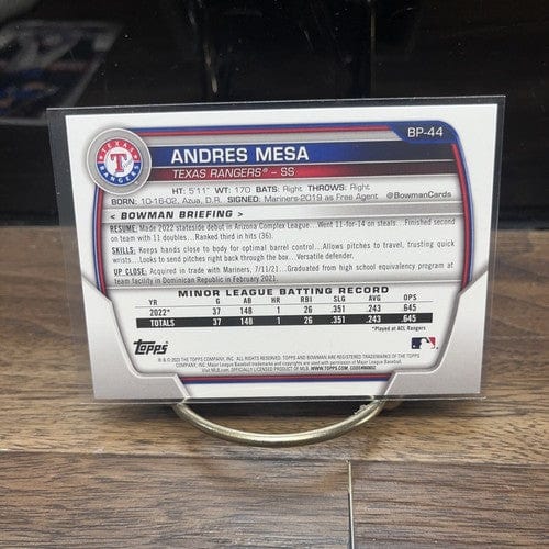 Andres Mesa - 2023 Bowman Paper Prospect 1st Bowman BP-44