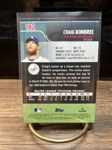 2022 Topps Stadium Club Craig Kimbrel Red Foil Parallel #182 Los Angel