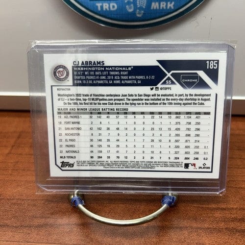 CJ Abrams 2023 Topps Chrome Refractor Baseball Card # 185 Washington