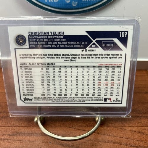 2023 Topps Chrome Logofractor #109 Christian Yelich Milwaukee Brewers