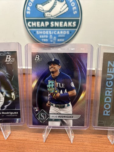 Julio Rodriguez 4 Card Lot With RC’s Bowman Platinum
