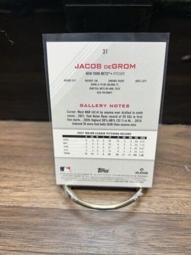 2022 Topps gallery JACOB DEGROM New York Mets #31
