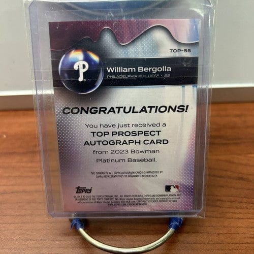 2023 Bowman Platinum William Bergolla Rookie Auto Philadelphia Phillie