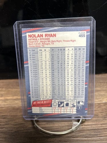 Nolan Ryan Houston Astros 1988 Fleer HOF Baseball Card #455 Mets,Angel