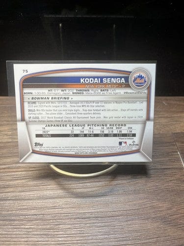 2023 Kodai Senga (RC) 2023 Bowman Rookie Card #75 +BONUS CARD New Yor