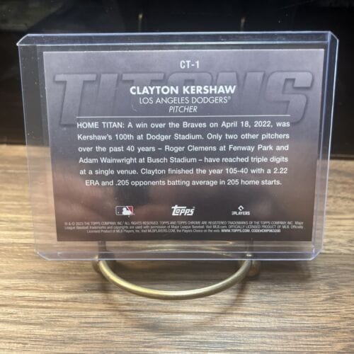 2023 Topps Chrome #CT-1 Titans Refractor Clayton Kershaw LA Dodgers