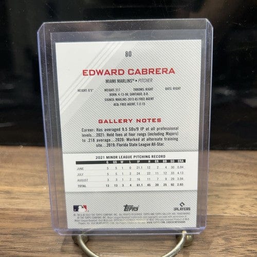 2022 Topps Gallery Baseball Edward Cabrera RC Rainbow Foil Miami Marli