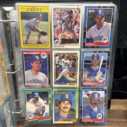 Seattle Mariner 54 Card Lot No Duplicates Years 87-91 All Brands Some