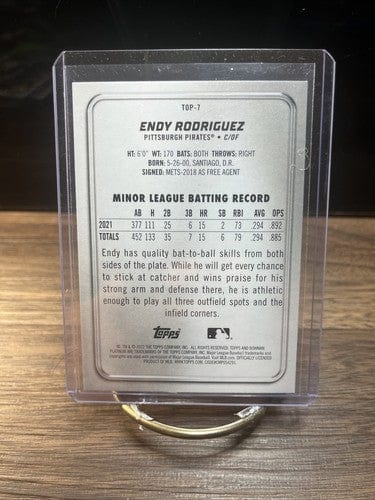 2022 Bowman Platinum Endy Rodriguez #TOP-7 Top Prospect Pittsburgh Pir
