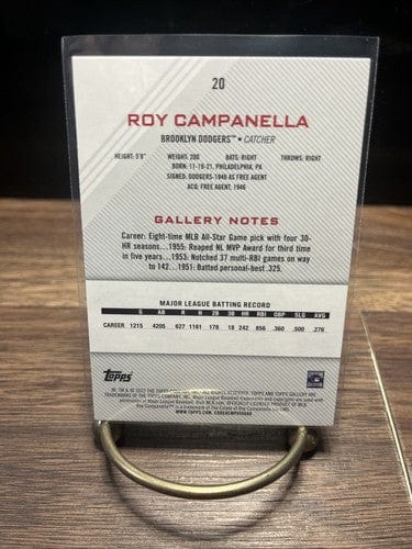 2022 Topps Gallery Baseball Roy Campanella #20Brooklyn Printer Proof D