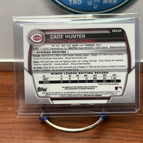 Cade Hunter 2023 Bowman Chrome Green Lava Refractor Autographed 57/99
