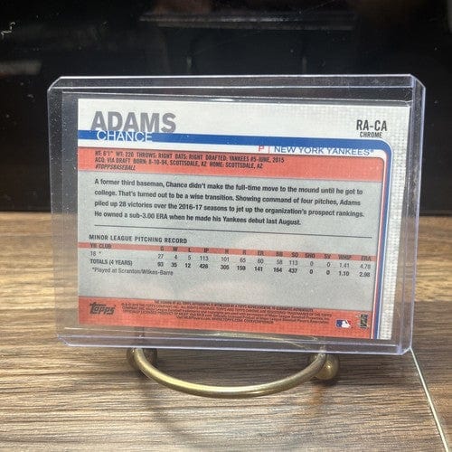 2019 Topps Chrome Chance Adams RC Auto