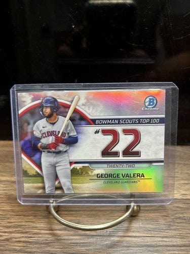 2023 Bowman Chrome George Valera #BTP-22 Scouts Top 100 Cleveland Gua