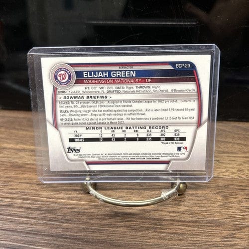 2023 Bowman Elijah Green BCP-23 Lunar Glow Refractor | Washington Nati