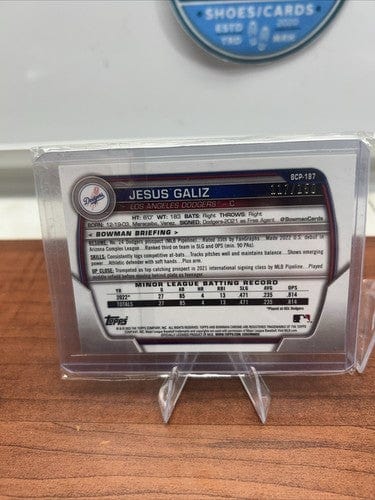 JESUS GALIZ 93/150 1st Bowman Chrome Blue Mojo Refractor 2023 Bowman D