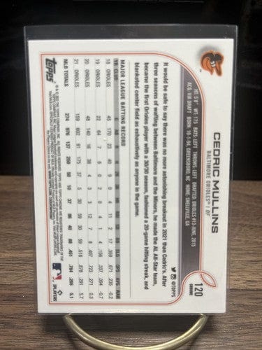 2022 Topps Chrome MLB - Pink Refractor - #120 Cedric Mullins Baltimore
