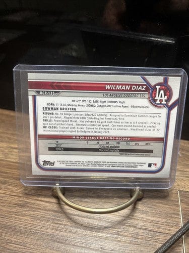 Wilman Diaz 2022 Bowman Chrome Mega Mojo Parallel SP Los Angeles DODGE