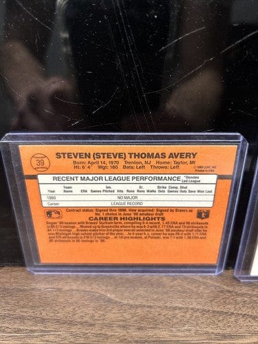 Steve Avery Atlanta Braves Rookie Lot (3) 1990 Donruss Rated Rookie,92