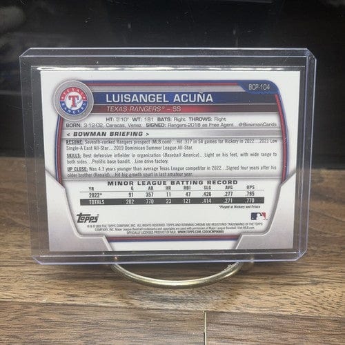 2023 Bowman Draft Chrome Prospects Luisangel Acuna BCP-104 Texas Range