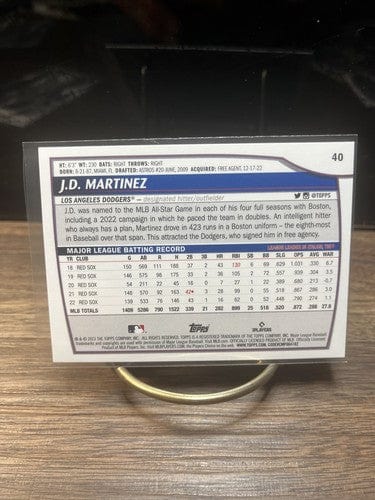 2023 Topps...Big League...J.D. Martinez #40...Base...Los Angeles Dodge