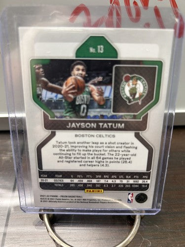 2021-2022 Panini Prizm Basketball Jayson Tatum Base Boston Celtics No.