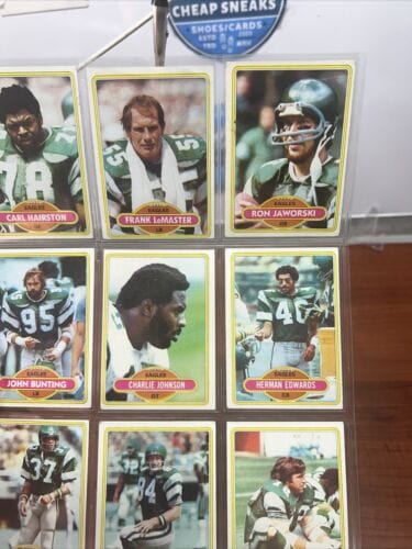 Philadelphia Eagles 18 Card NFL Lot 1980 Topps Football EX Bunting,Ja
