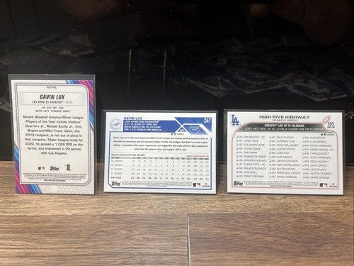 Gavin Lux 3 Card Lot 20 Bowman Mojo RC 23 Topps Series 1 Los Angeles