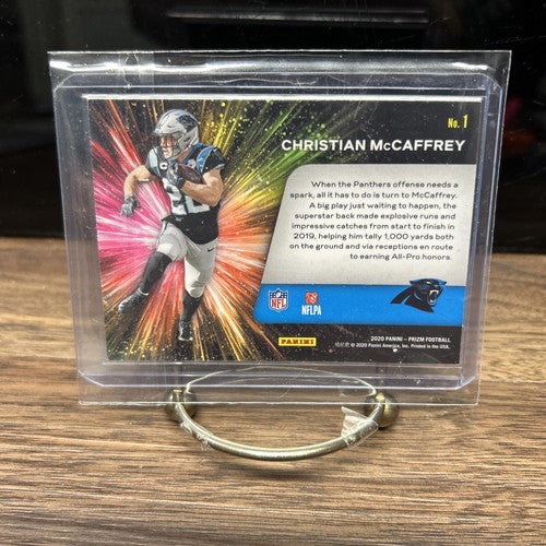 2020 Prizm Football #1 Christian McCaffrey Fireworks Insert San Franci