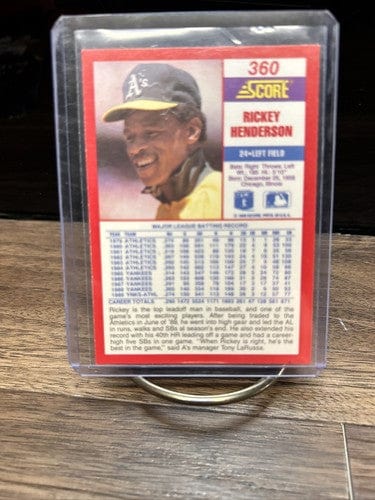 1990 Score Rickey Henderson #360 Oakland Athletics HOF